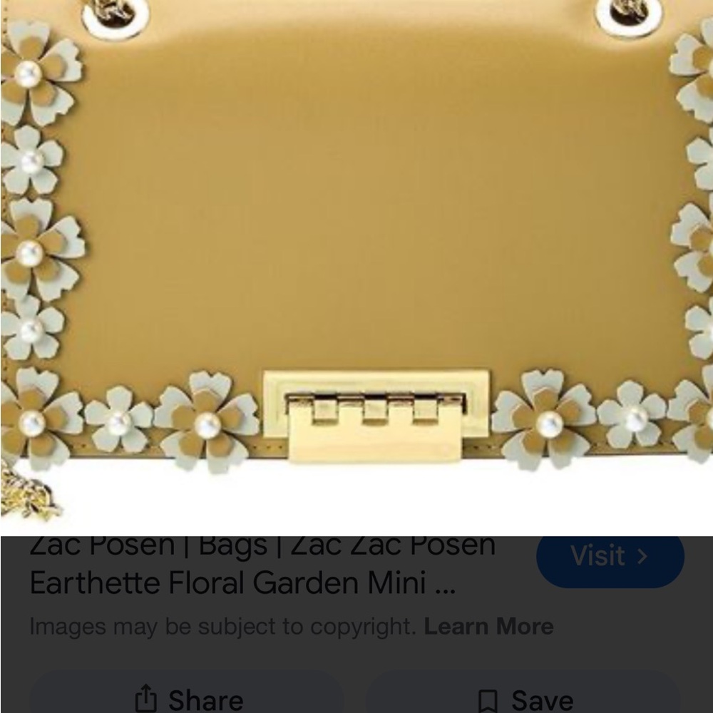 Zac Posen Gold Floral Embellished Mini Bag